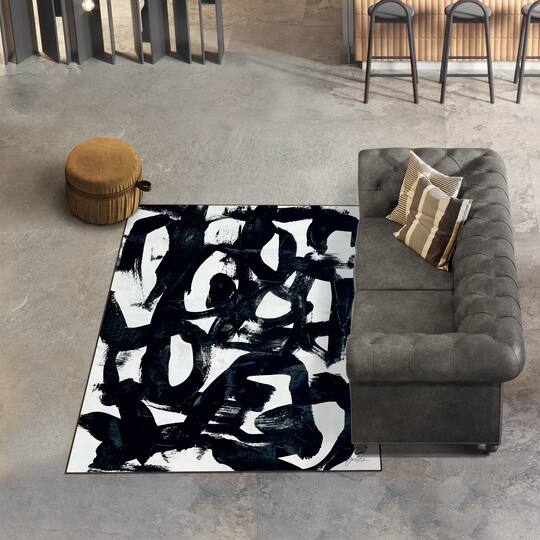 Empire Art Direct 5ft. x 7.5ft. Graffiti Tangle I B Tapis D'Art Washable Abstract Area Rug